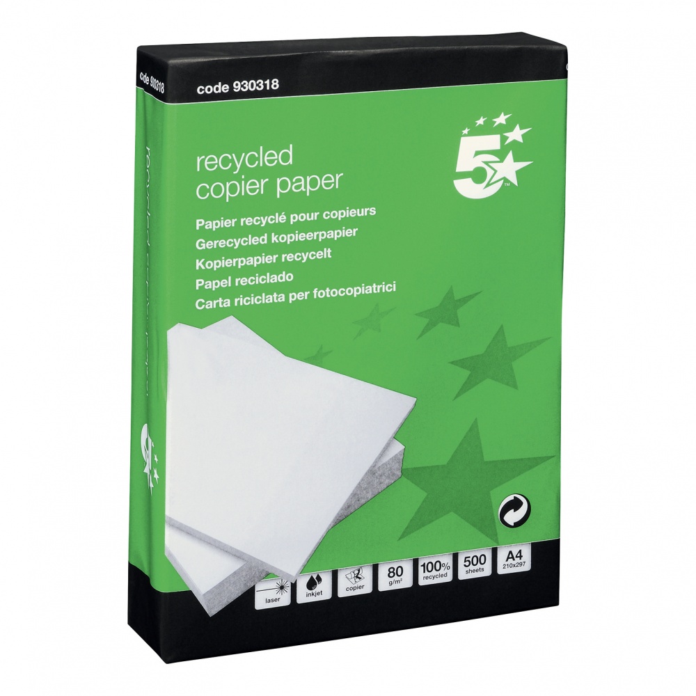 5 Star Paper Copier White Recycled A4 80g [ECO] **