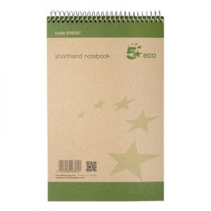 5 Star Spiral Shorthand Pad - 10 pads (80 sheet/160 page) [ECO]