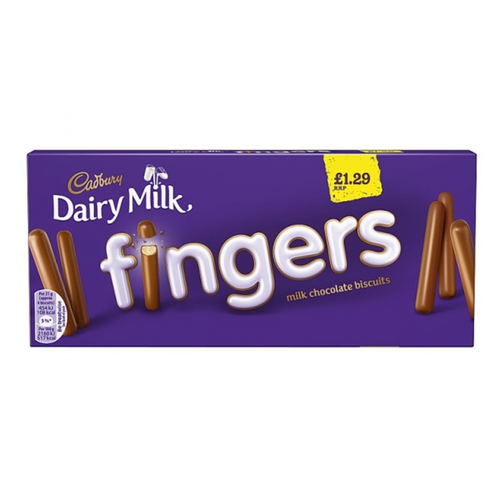 Cadbury Fingers Milk Chocolate - case 12x114g boxes
