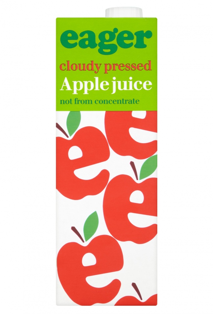 Eager Apple Juice - 8x1L cartons [not from concentrate]