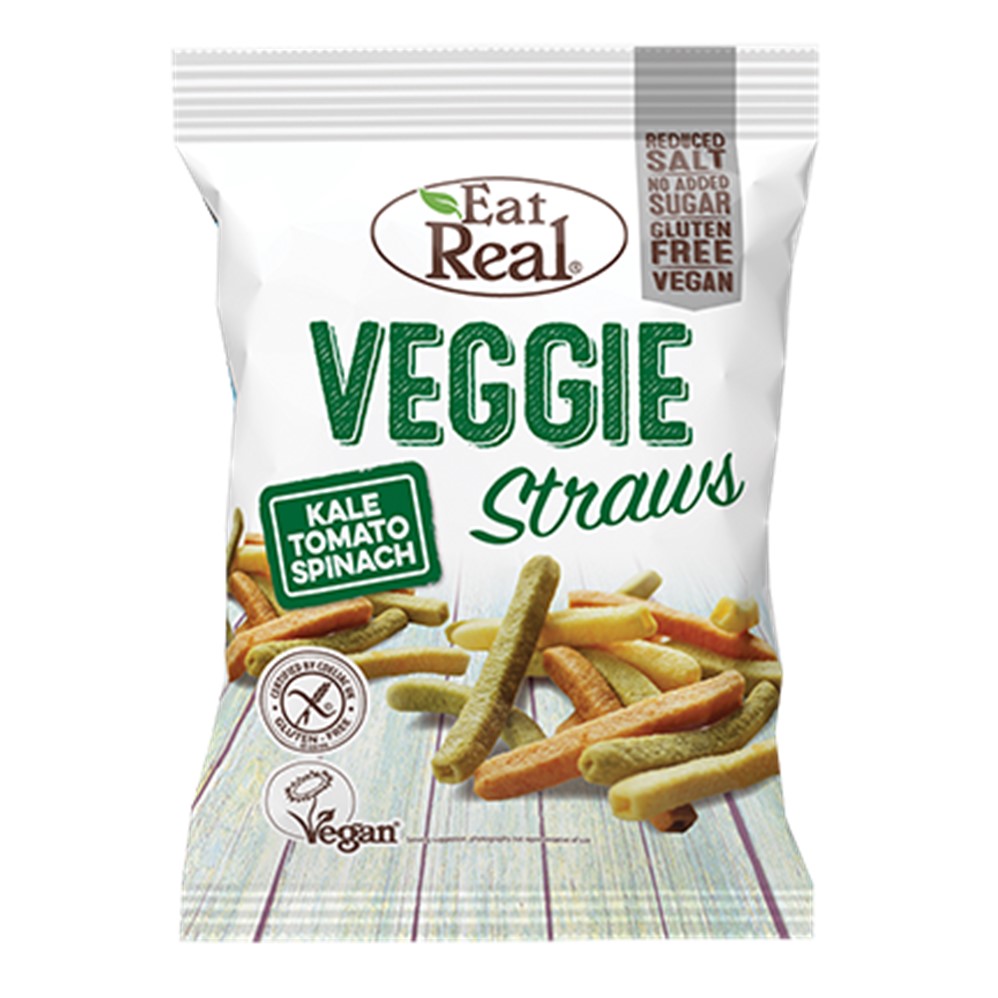 Eat Real Veggie Straws With Kale, Tomato & Spinach - 12x45g packets