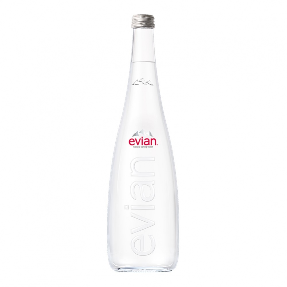 Evian Still Water - 12x750ml glass bottles
