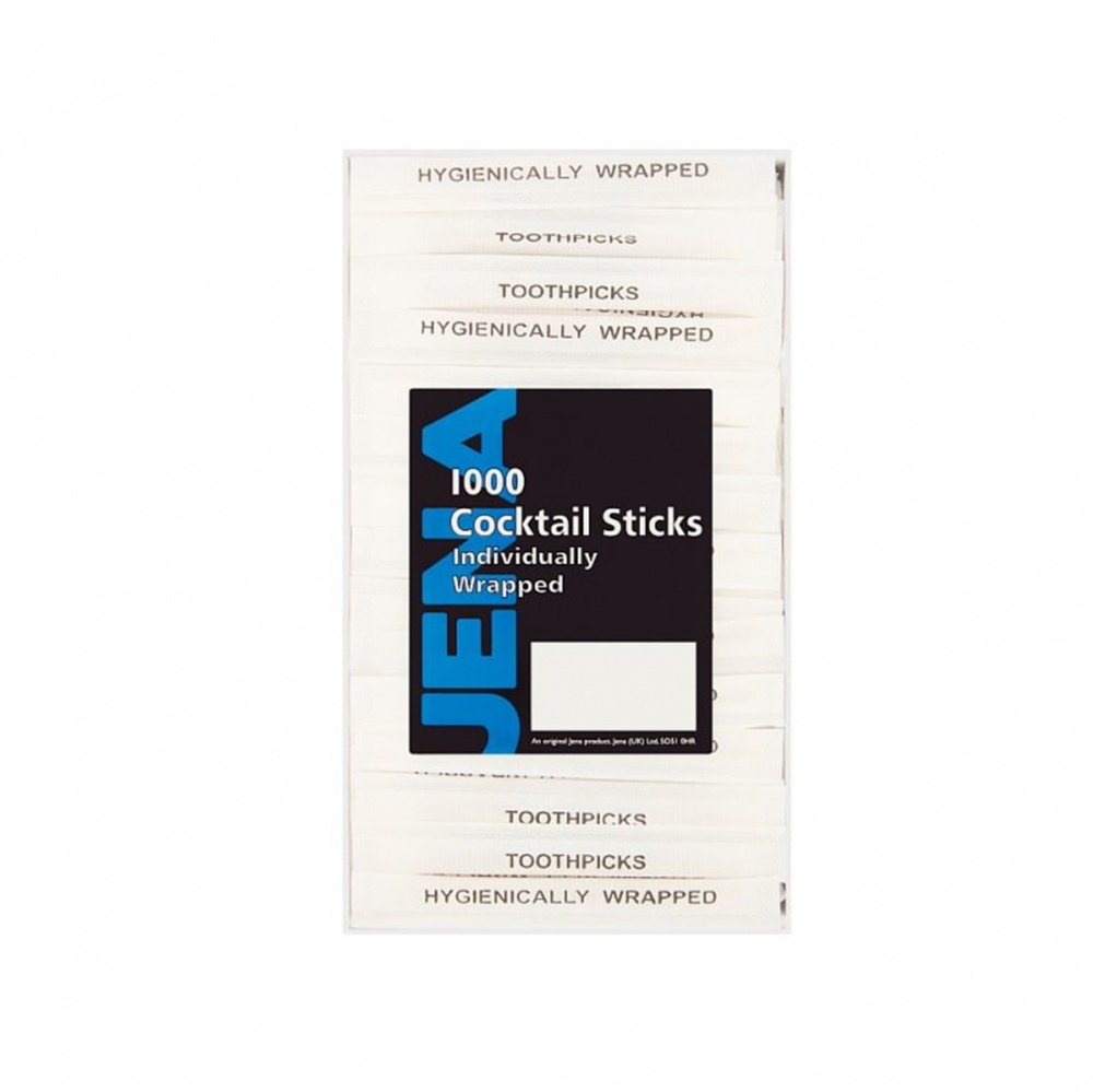 Jena Wooden Toothpicks [Wrapped] - 1000x1 stick