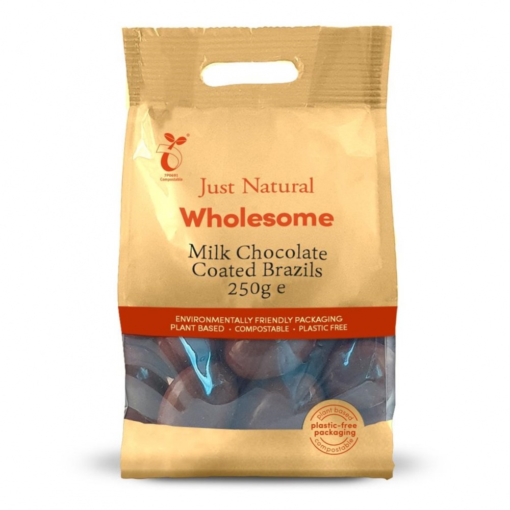 Just Natural Brazil Nuts Milk Chocolate Coated - 250g bag