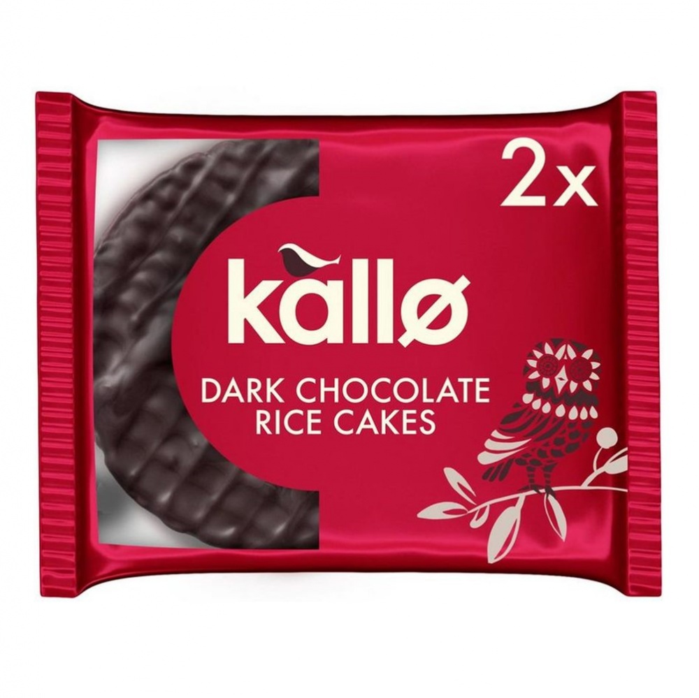 Kallo Rice Cakes Dark Chocolate Topped - 30x33g wrapped twinpacks