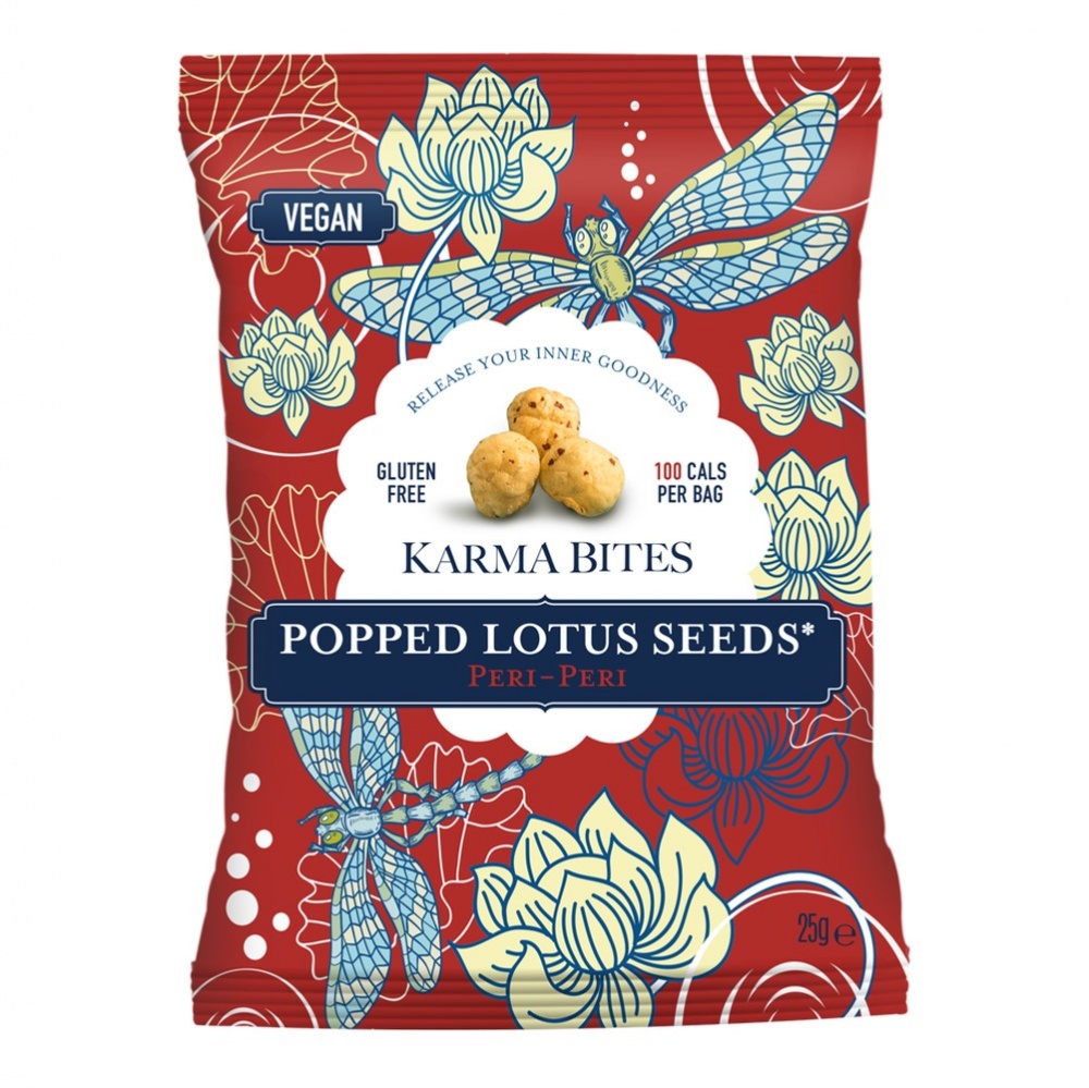 Karma Bites Popped Lotus Seeds Peri Peri - 12x25g packets