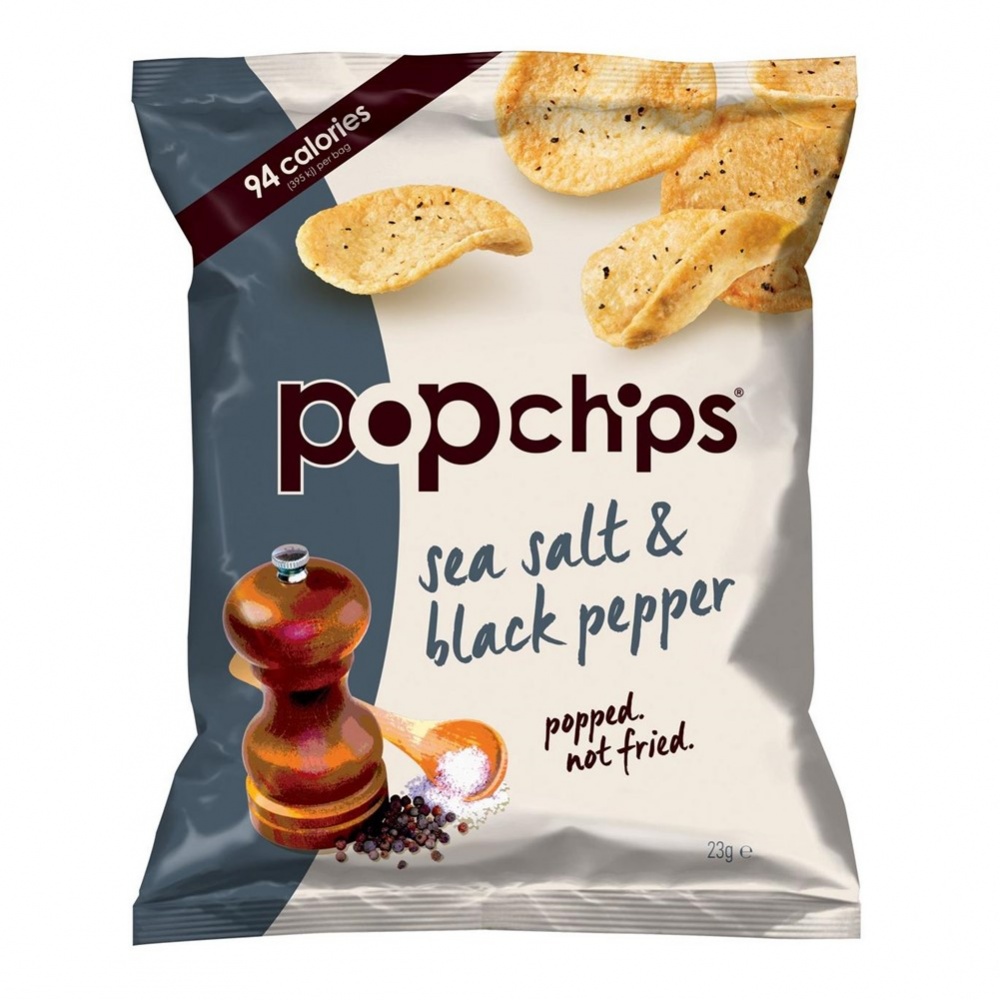 Popchips Salt & Black Pepper - 24x23g packets