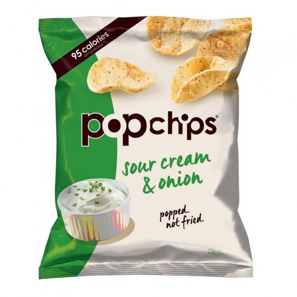 Popchips Sour Cream & Onion - 24x23g packets