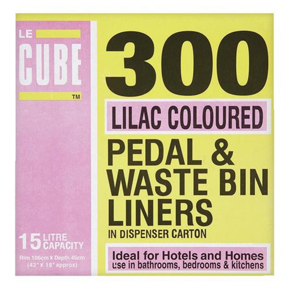 RY Cube Of Pedal Bin Liners [Lilac] - 300x15L liners