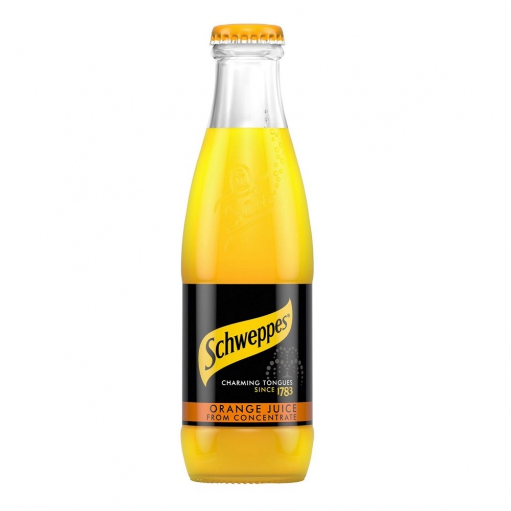 Schweppes Juice Orange - 24x200ml glass bottles