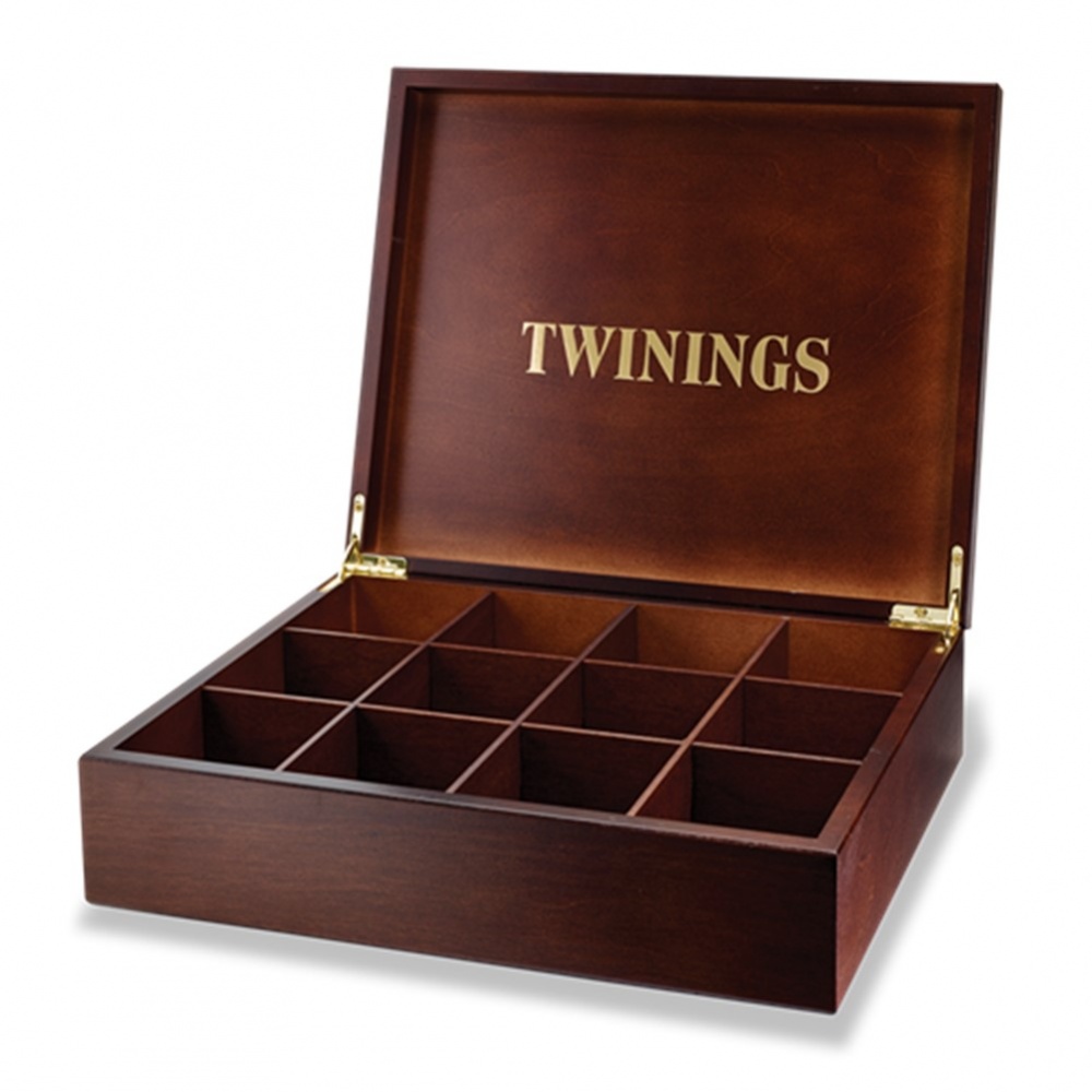 Twinings Wooden Tea Box [Brown] - 1 box [12 compartment]