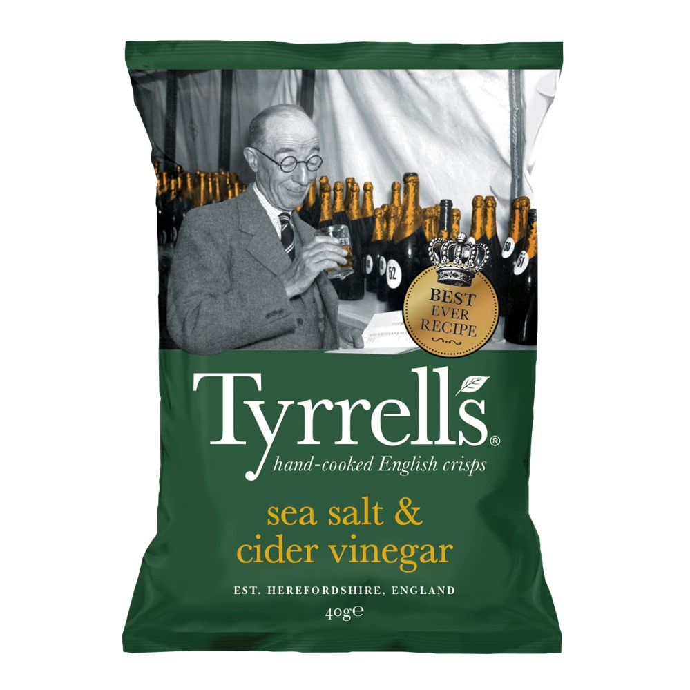 Tyrrells CRISPS Cider Vinegar - 24x40g packets