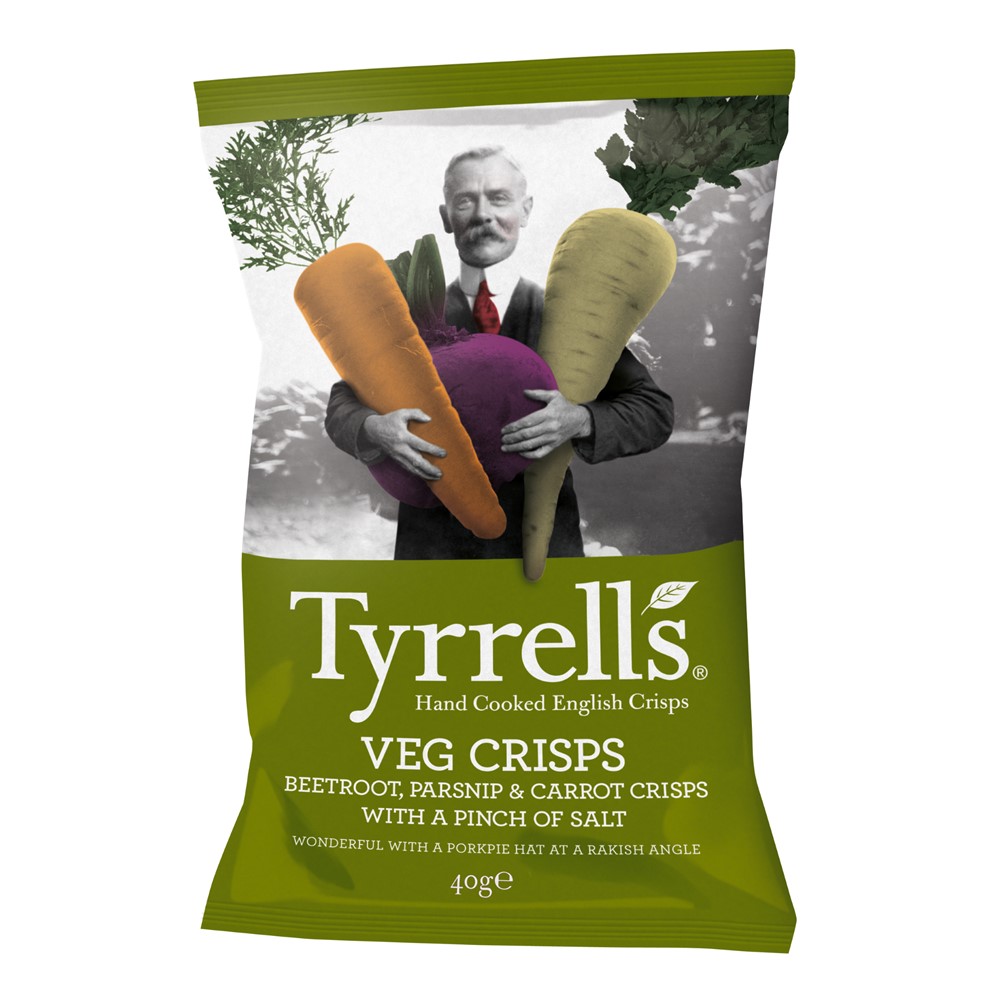 Tyrrells VEGETABLE CRISPS Mixed Root - 24x40g packet