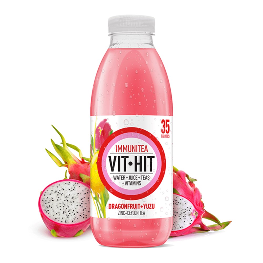 Vit Hit Immunitea [Dragonfruit & Yuzu] - 12x500ml plastic bottles
