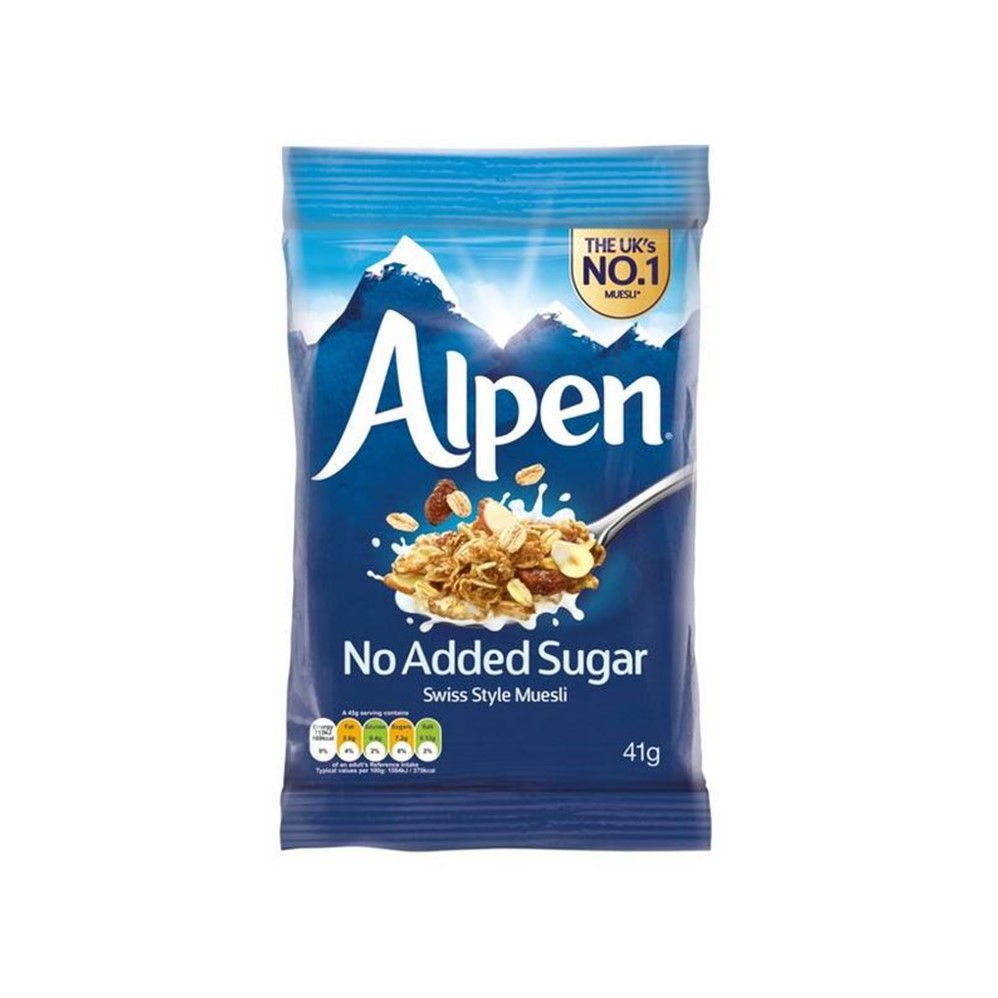 Alpen Muesli No Added Sugar 30x45g sachets Go Jumbo