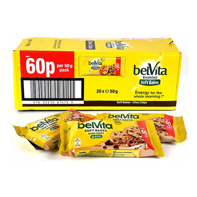 BelVita Breakfast Biscuits Honey, Nut & Choc Chip -  20x50g mini packs