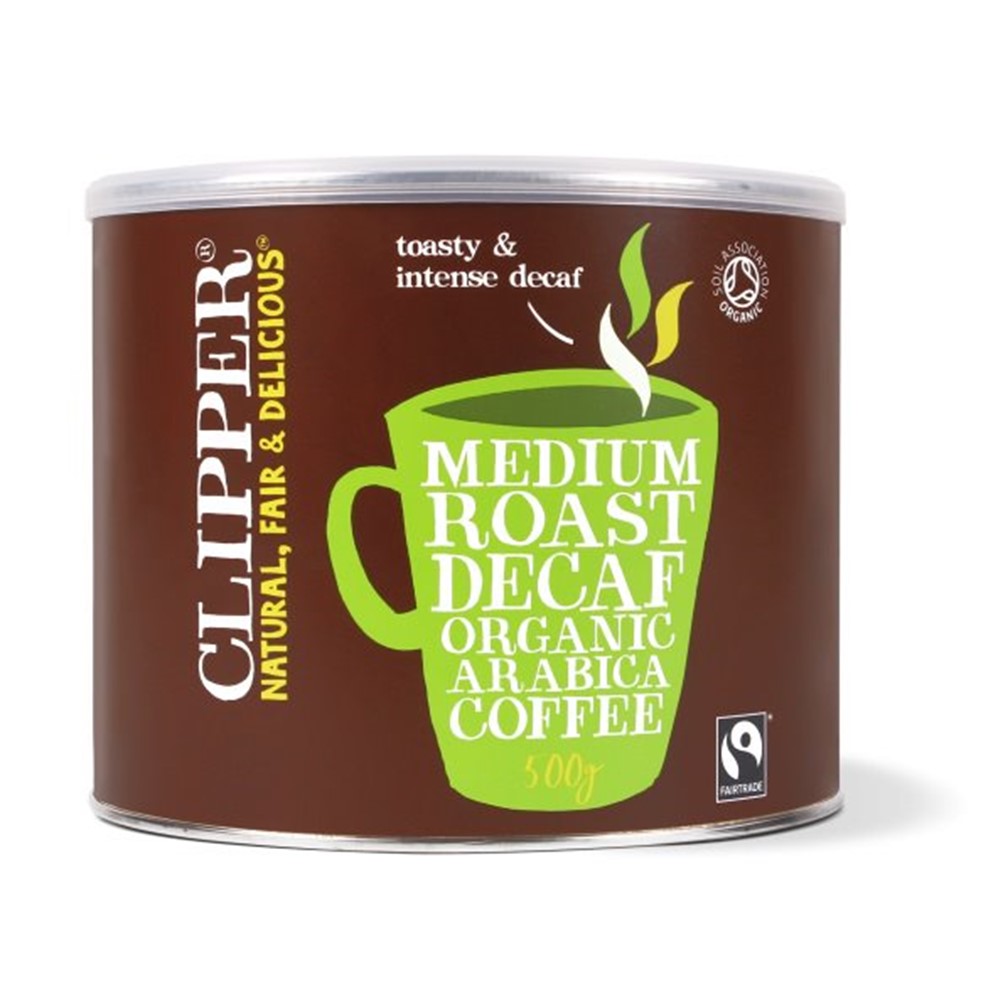 Clipper Freeze Dried Instant Decaffeinated Coffee - 500g tin [FT & ORG]