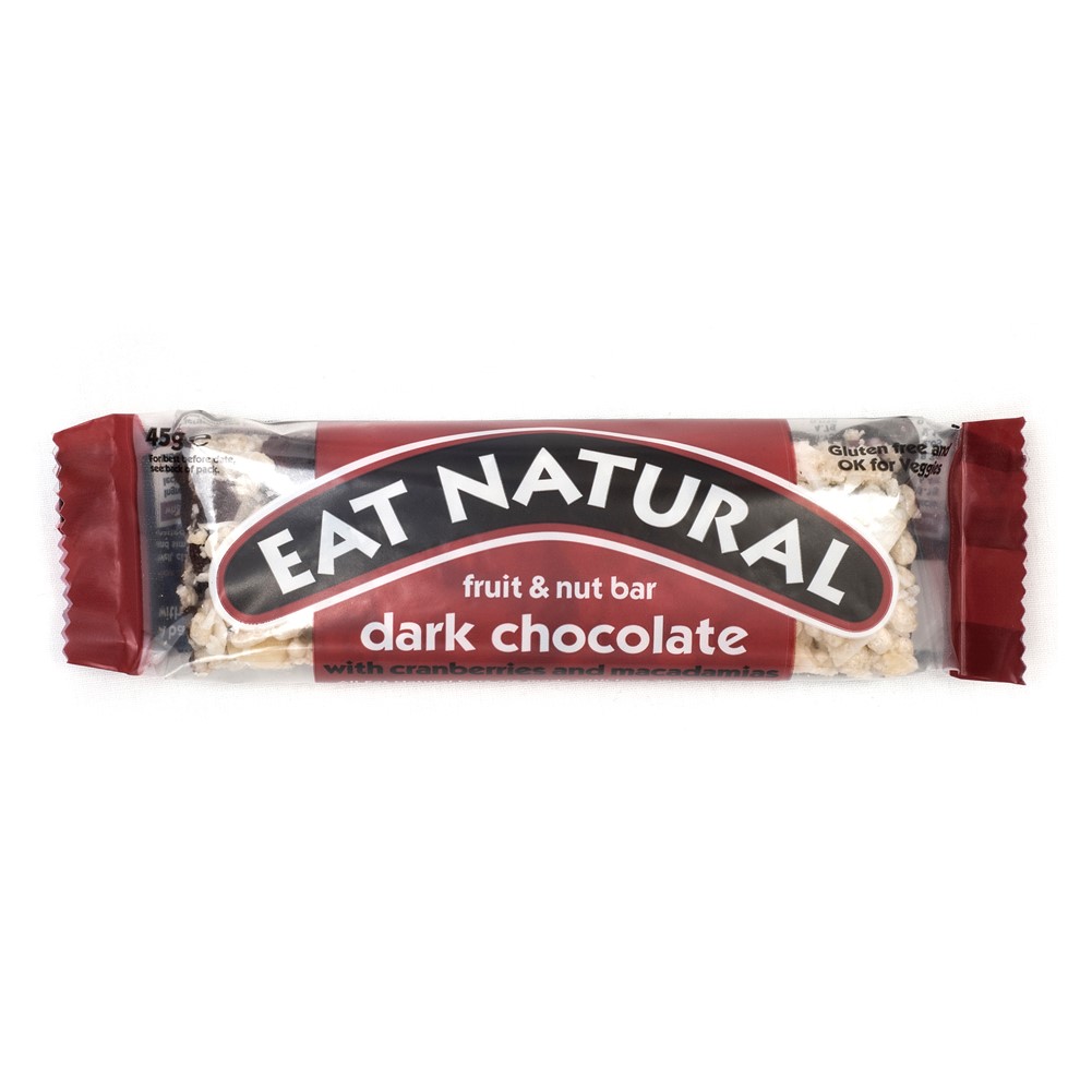Eat Natural Dark Chocolate with Cranberries & Macadamias - 12x45g bars