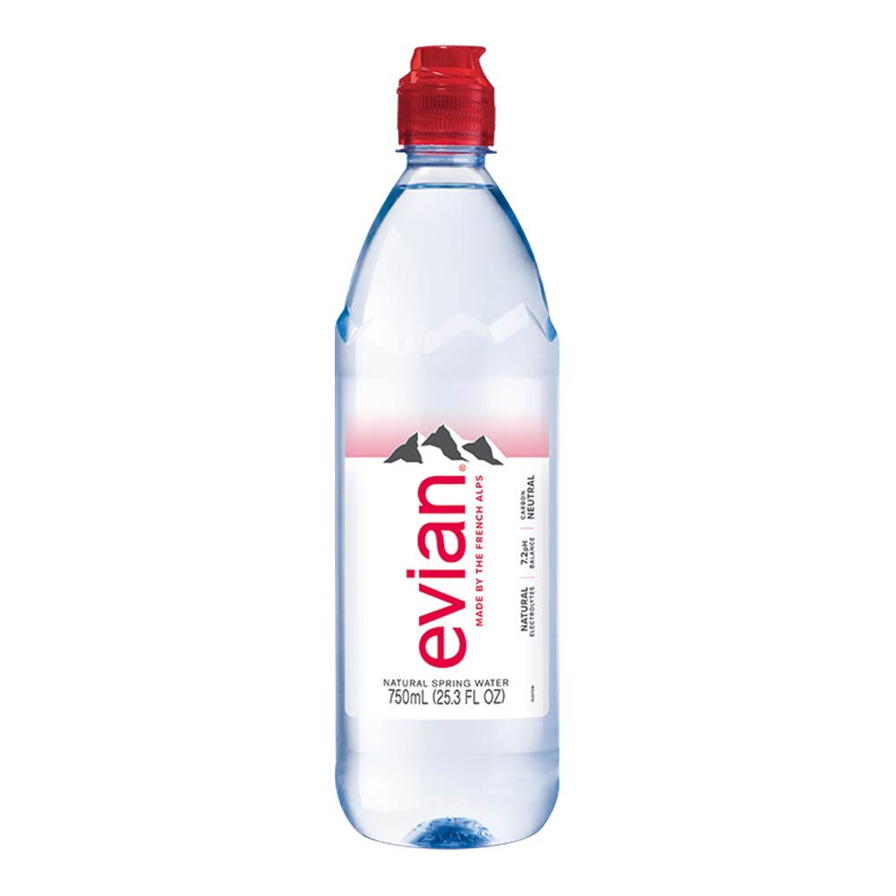 Evian Still Water - 12x750ml sports cap bottles