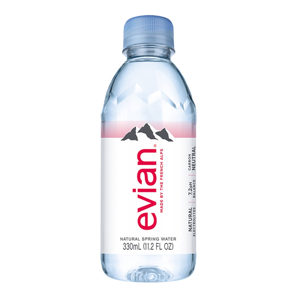 Evian Still Water 24x330ml plastic bottles Go Jumbo