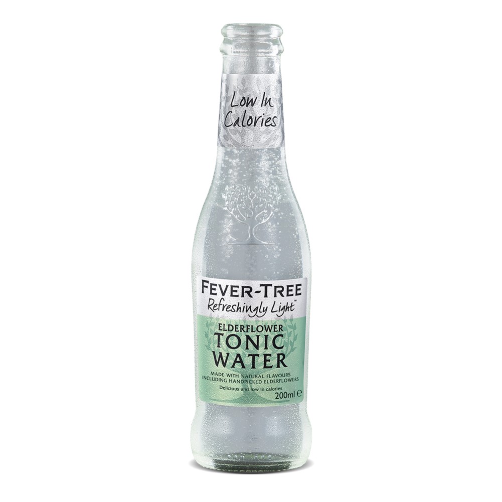 Fever Tree LIGHT Elderflower Tonic Water - 24x200ml glass bottles