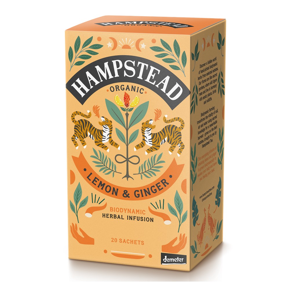Hampstead Lemon & Ginger - 20 tea bags in envelopes [ORG]