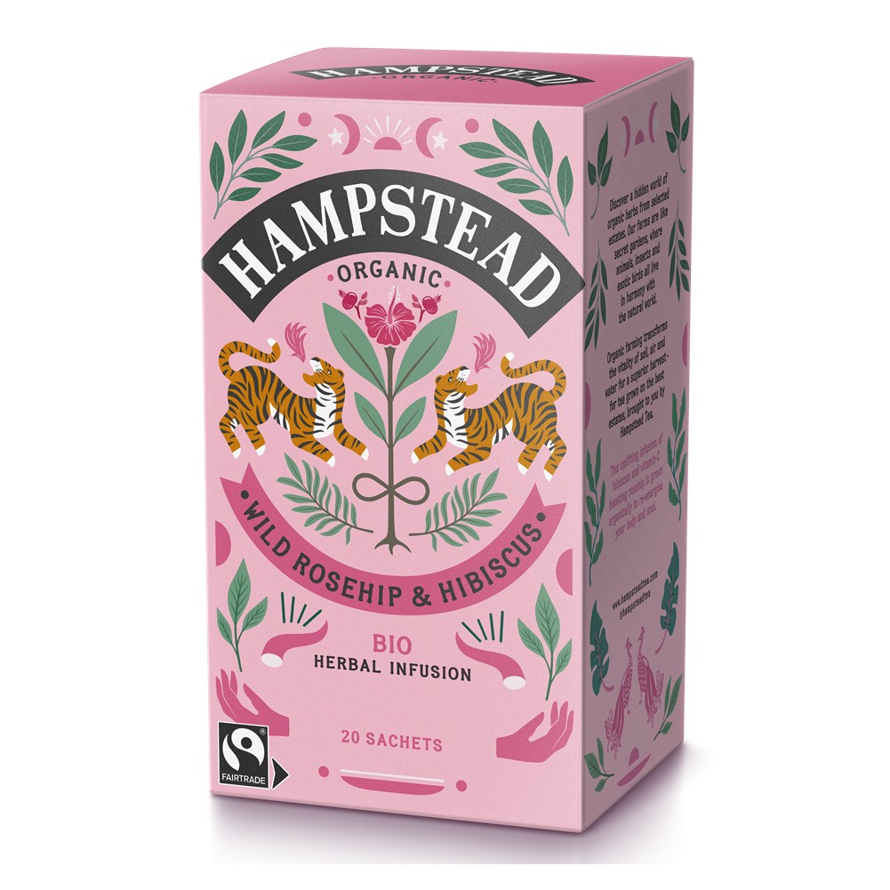 Hampstead Rosehip Hibiscus - 20 tea bags in envelopes [FT & ORG]