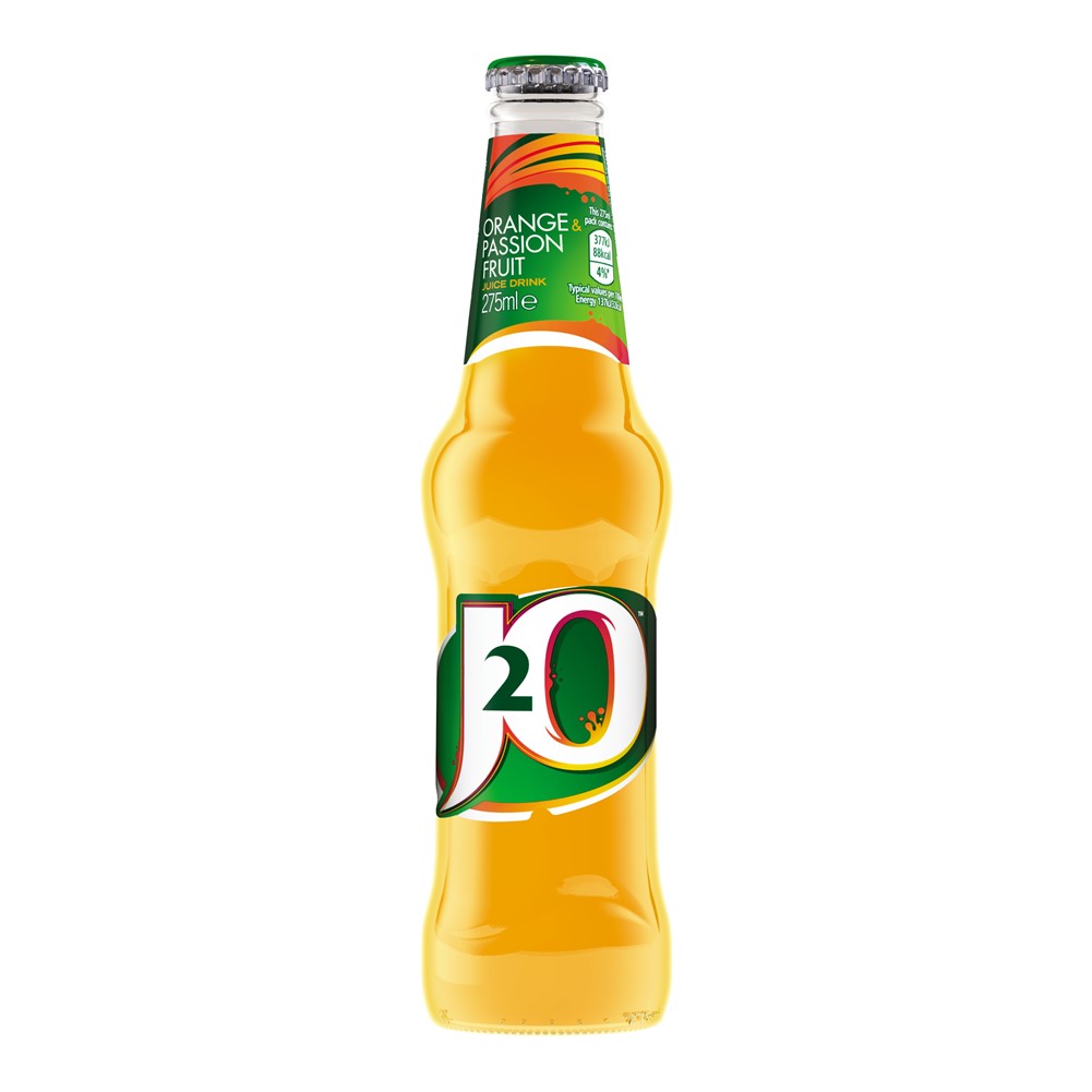 J2O Orange & Passion Fruit - 12x275ml glass bottles
