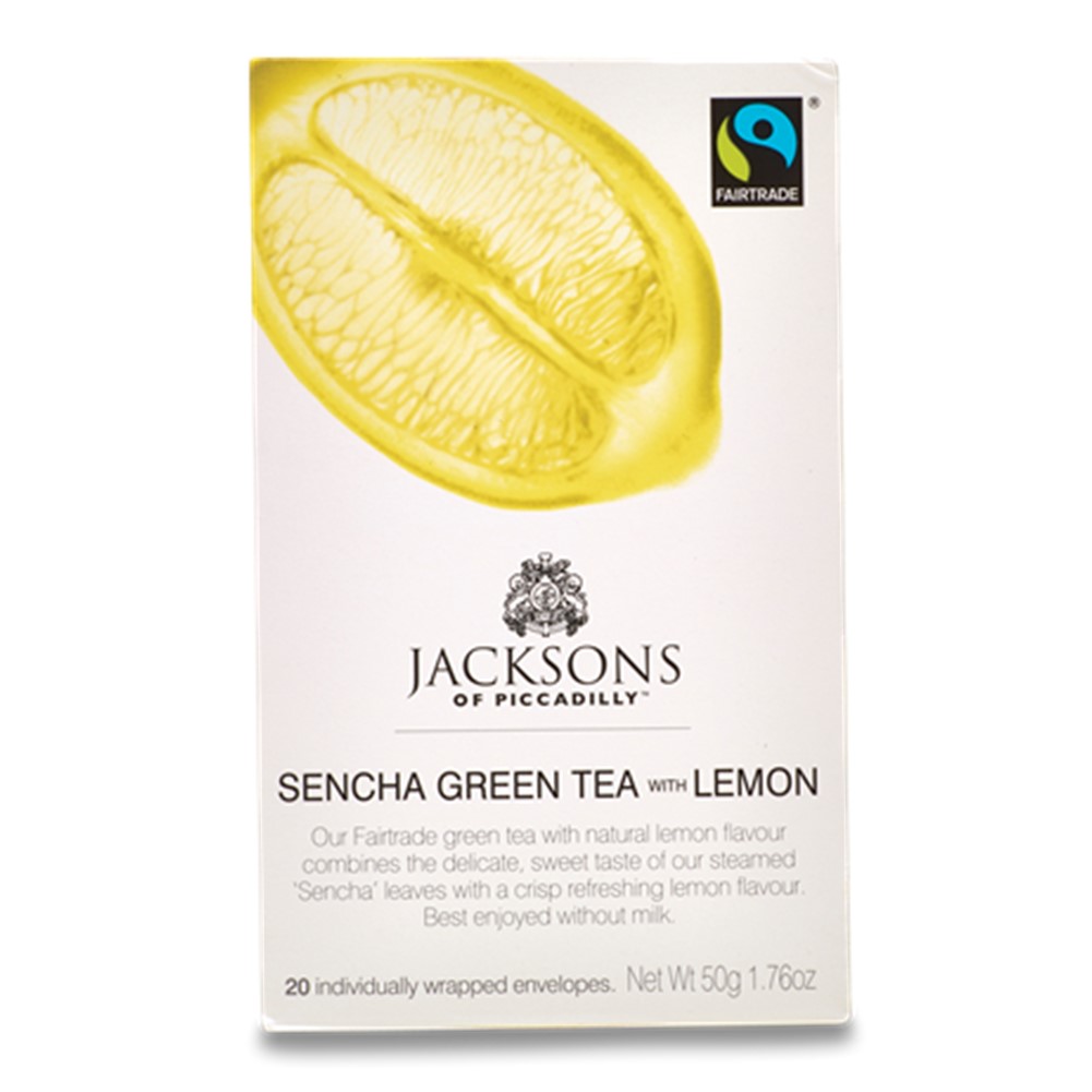 Jacksons Sencha Green Tea With Lemon - 20 tea bags in envelopes [FT]