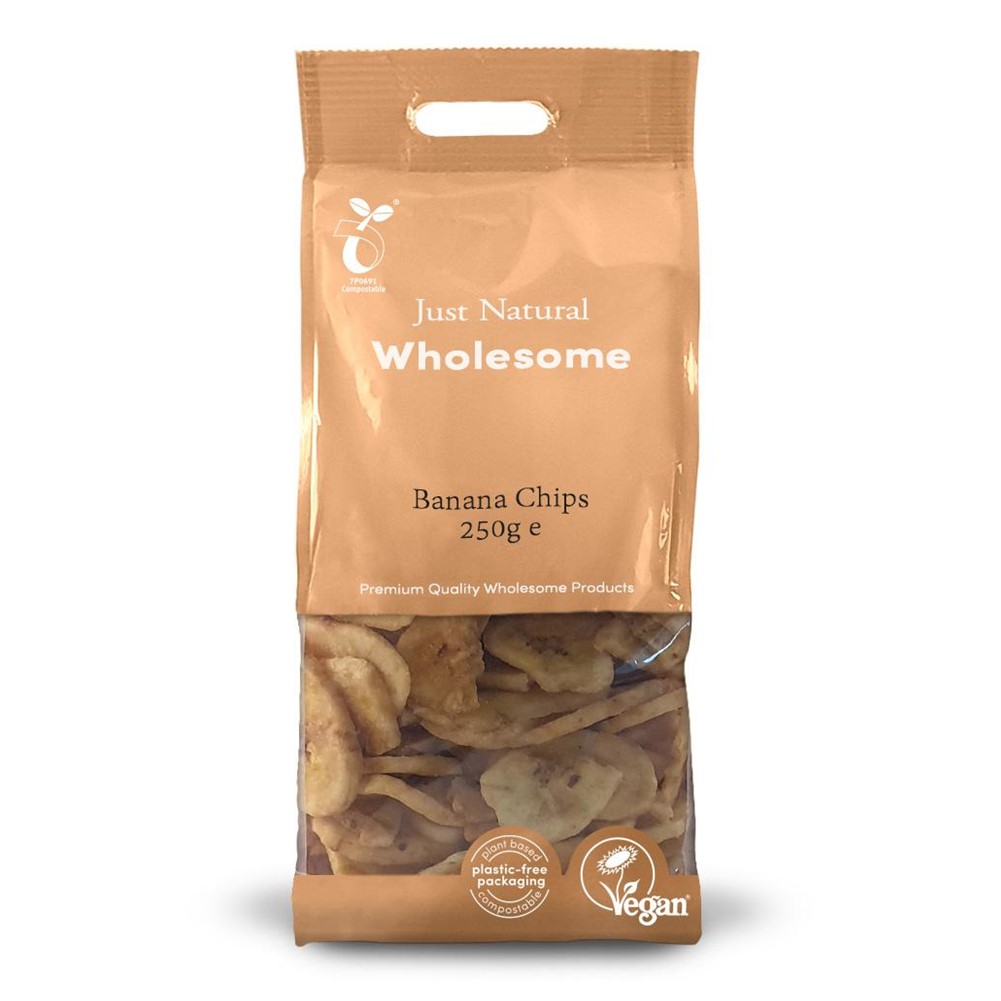 Just Natural Banana Chips 250g bag Go Jumbo