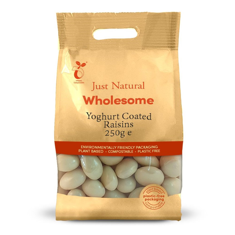 Just Natural Raisins Yogurt Coated 250g bag Go Jumbo