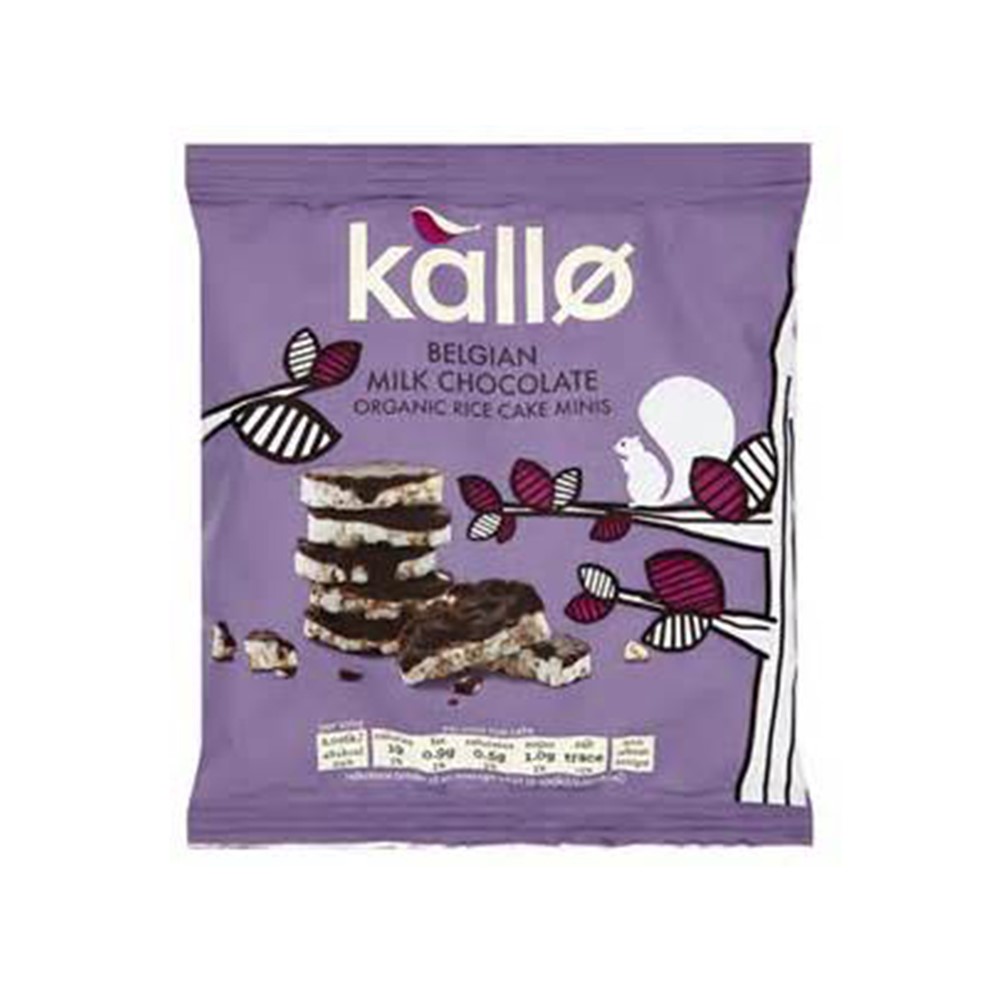 Kallo Rice Cake Minis Milk Chocolate - 12x40g packets