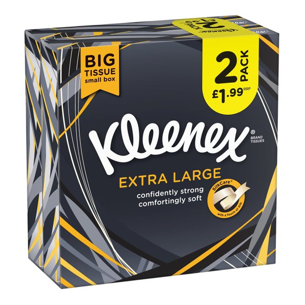 Kleenex Tissues Extra Large 2 compact boxes [44x2 ply] Go Jumbo