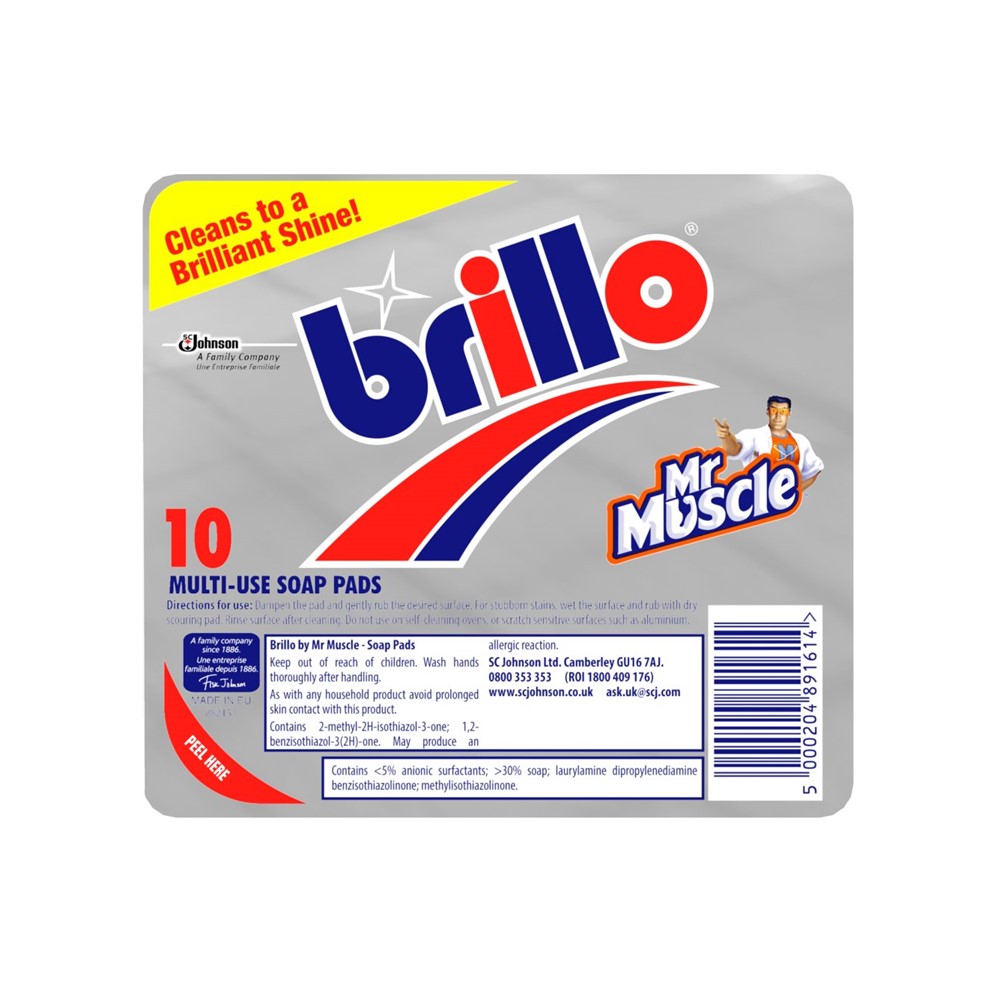 Mr Muscle Brillo Scouring Pads - 10 pads