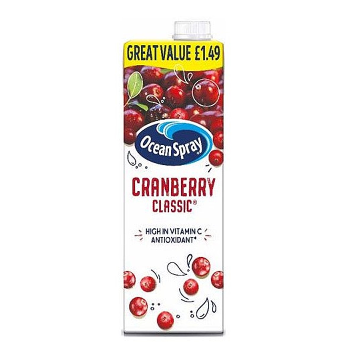 Ocean Spray Cranberry Juice CLASSIC - 6x1L cartons