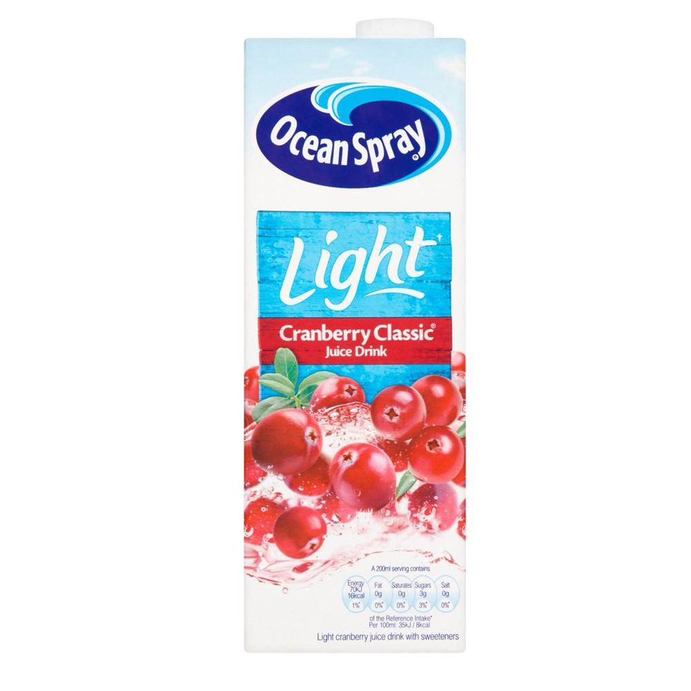 Ocean Spray Cranberry Juice LIGHT - 12x1L cartons