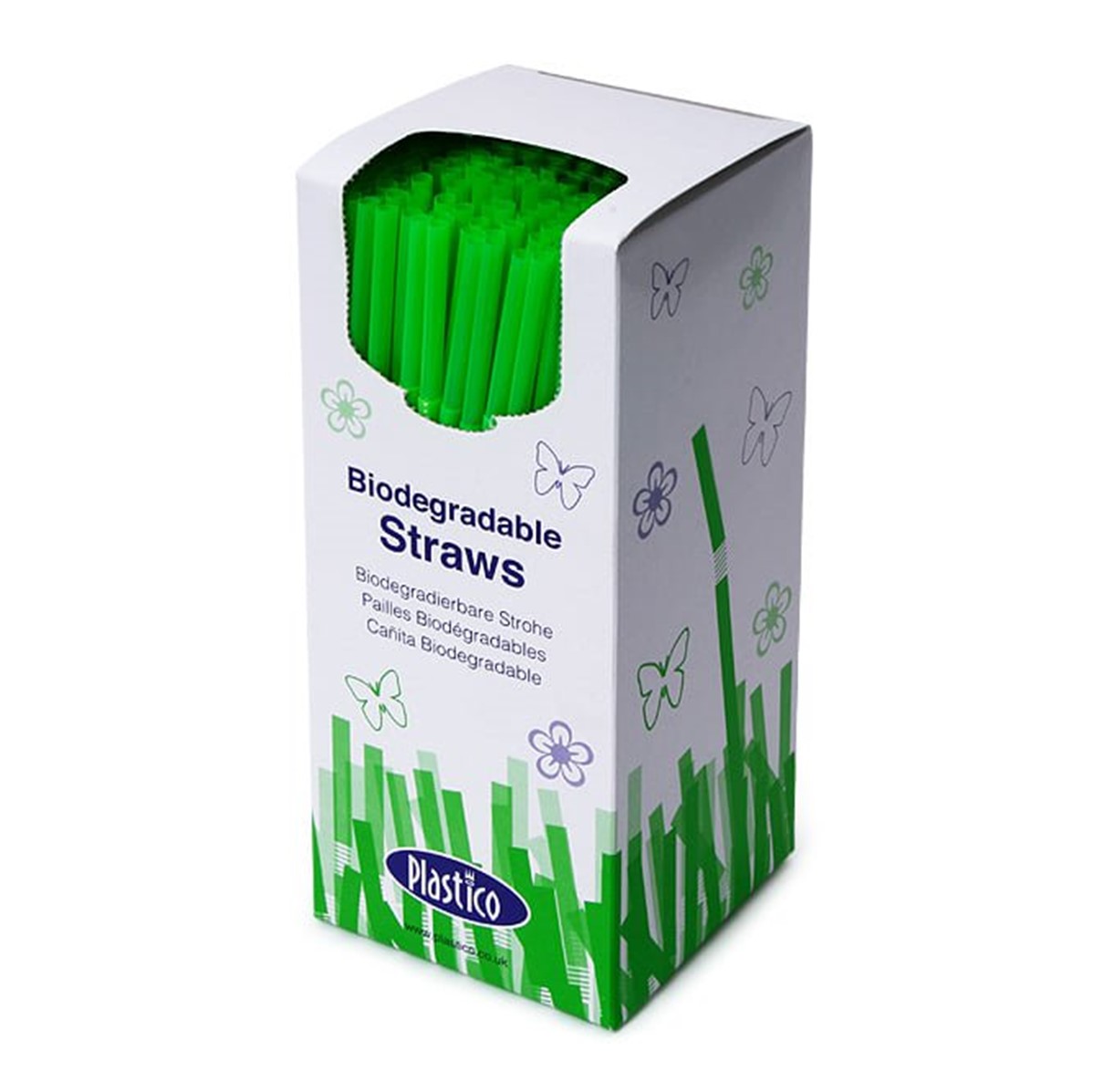 Plastico Straws Bendy Green - 250 straws [BIO-D]