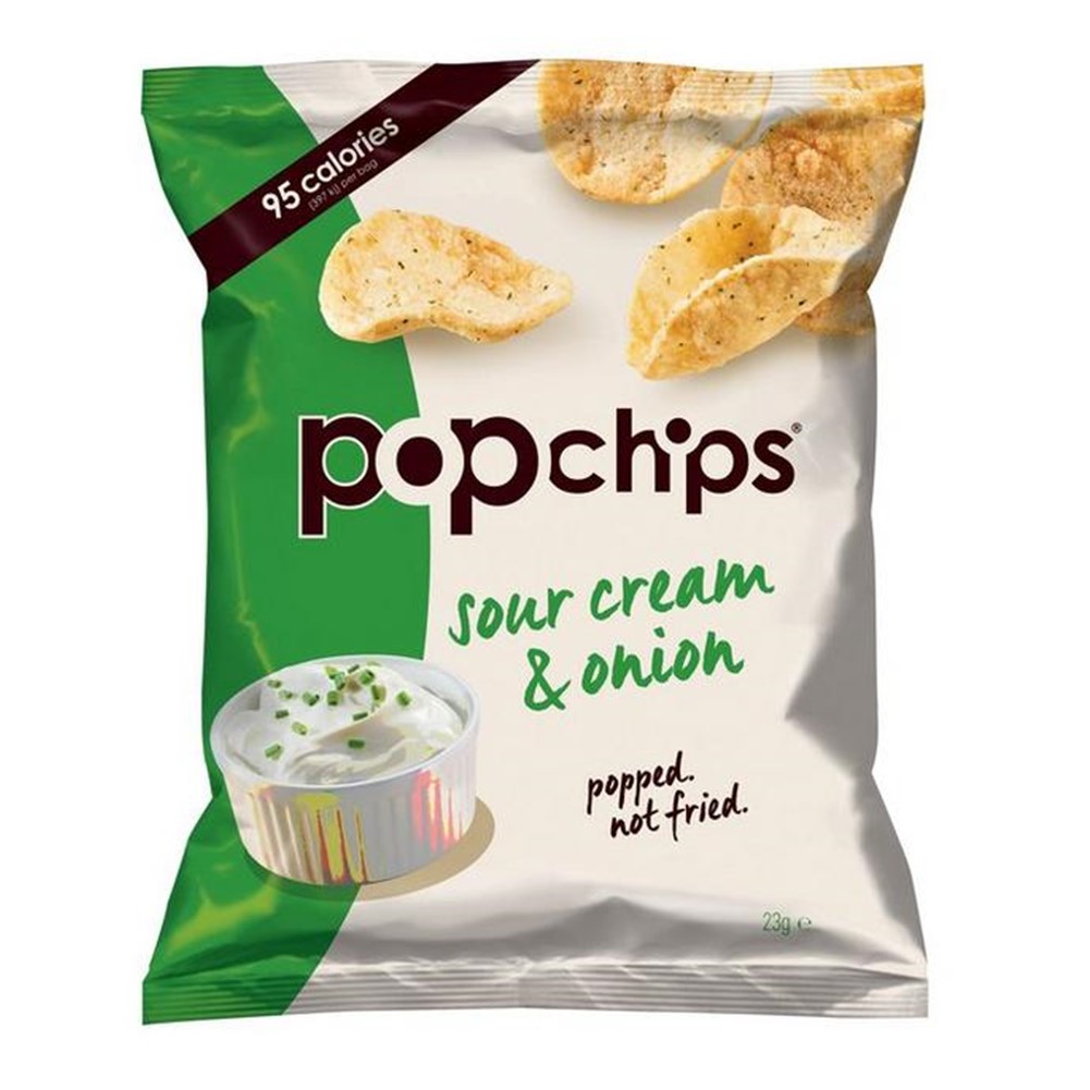 Popchips Sour Cream & Onion 24x23g packets Go Jumbo