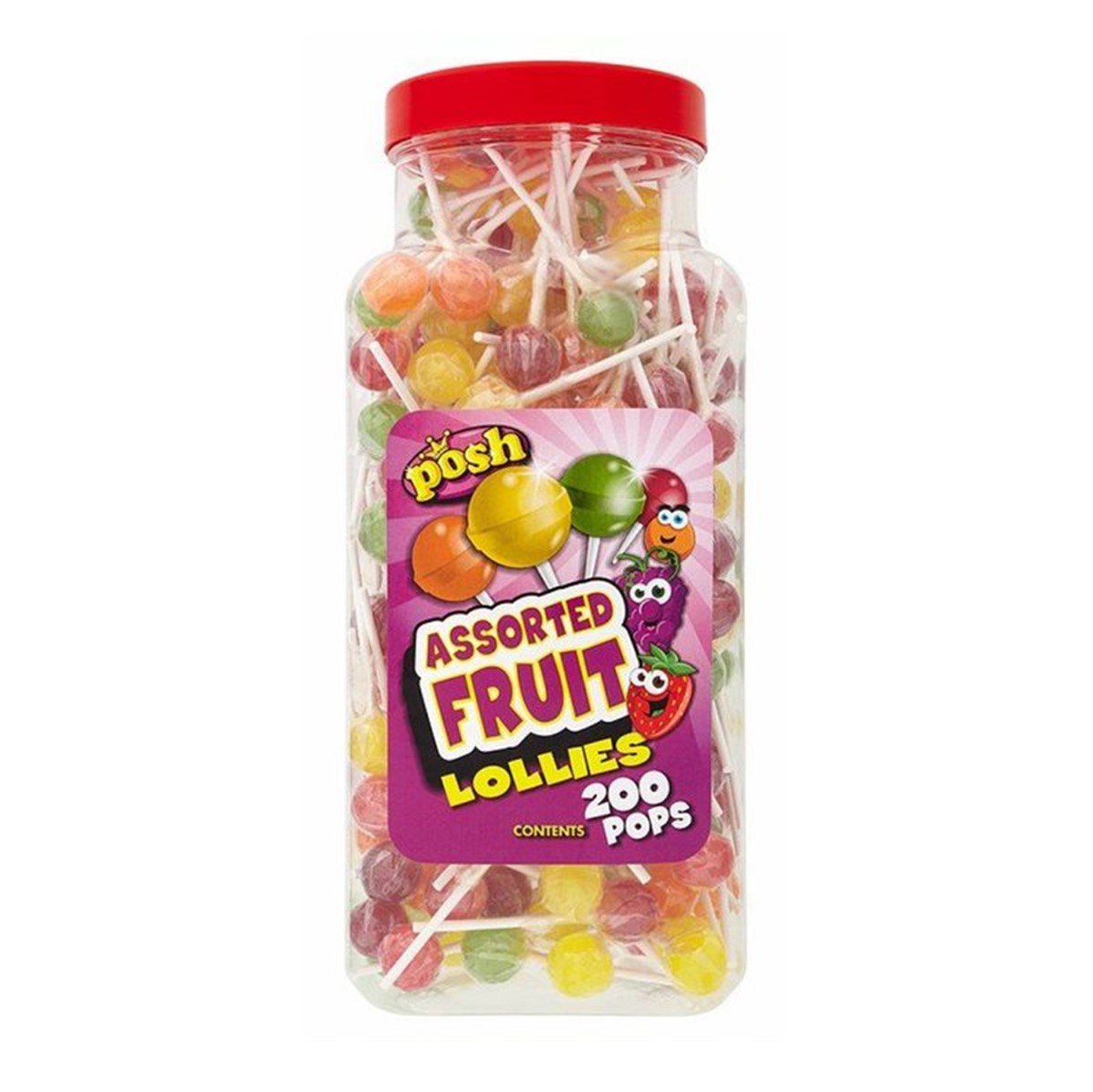 Posh Lollies Assorted 200 lollies in jar Go Jumbo