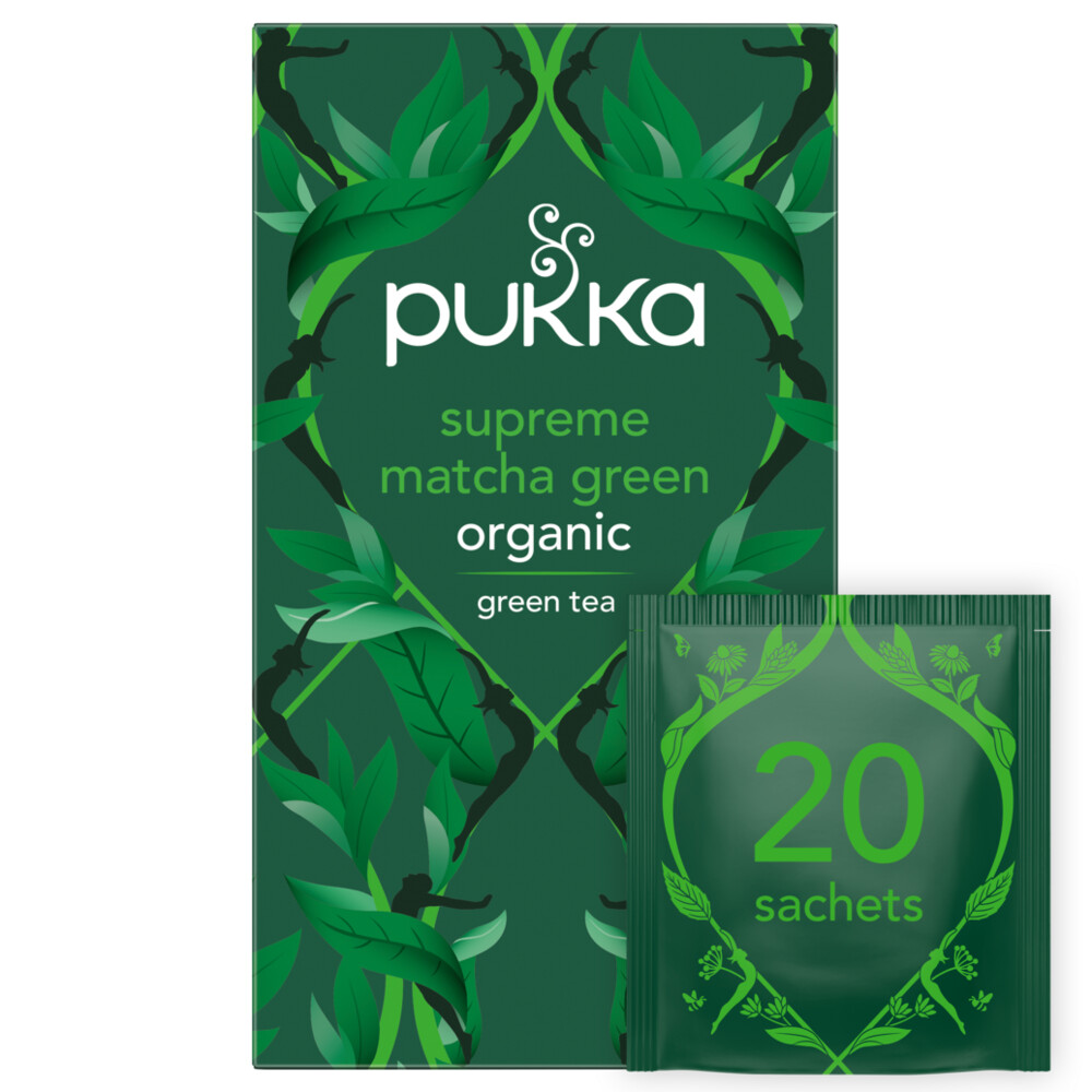 Pukka Tea Supreme Matcha Green 20 tea bags in envelopes Go Jumbo