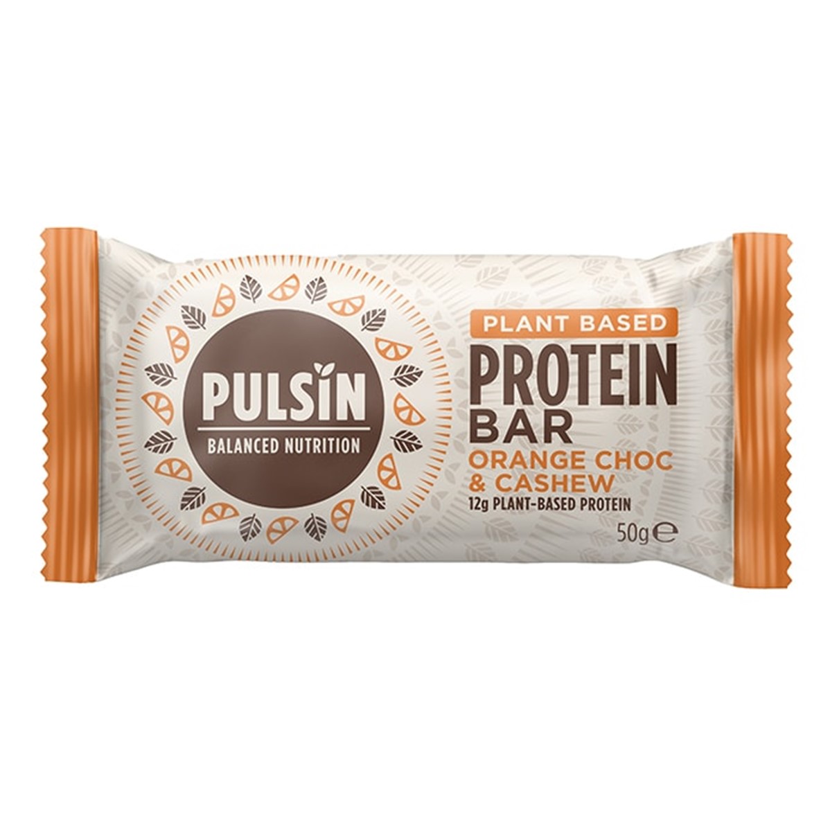 Pulsin Protein Booster Orange & Choc Chip 18x50g bars Go Jumbo