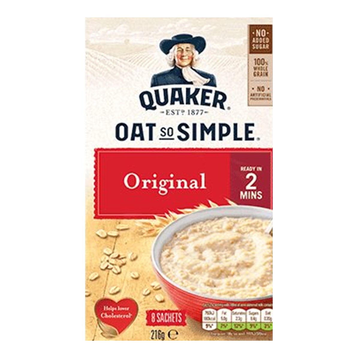 Quaker Oat So Simple Original - box 60 sachets