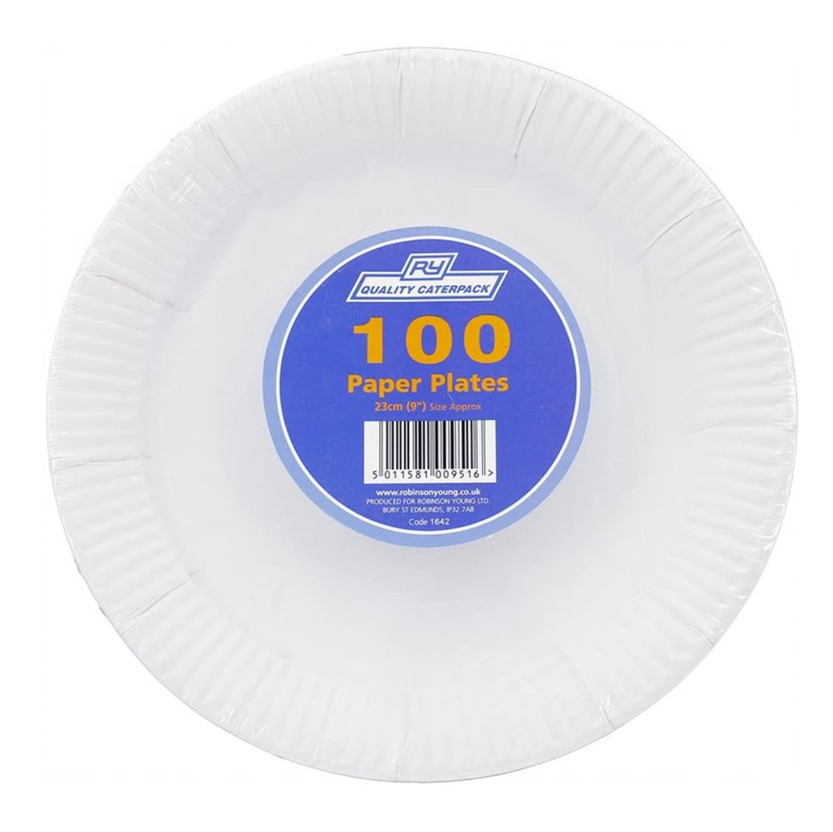 RY Caterpack Paper Plates - 100x23cm [9''] plates