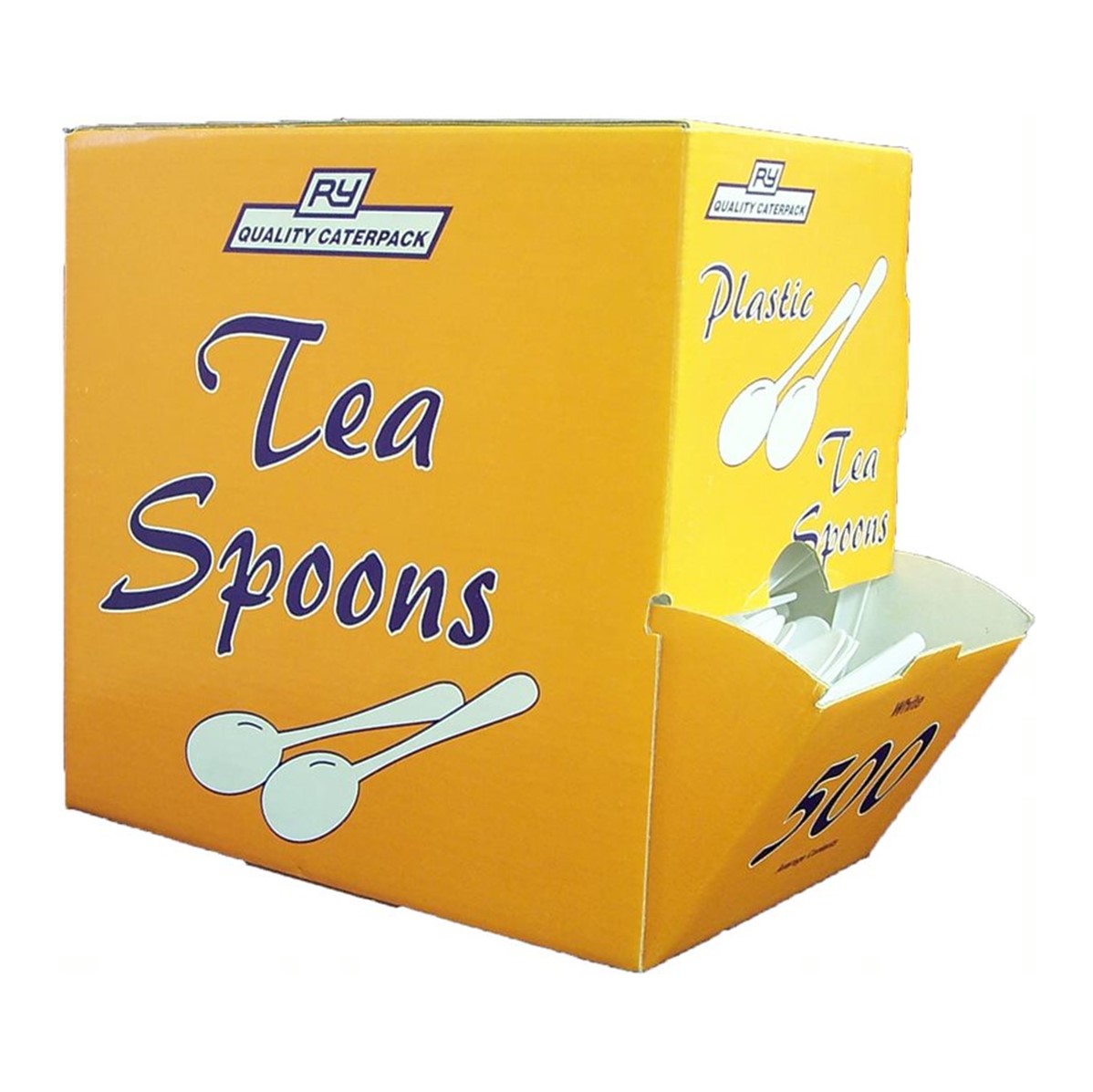 RY Caterpack Plastic Tea Spoons - 500 tea spoons in dispenser
