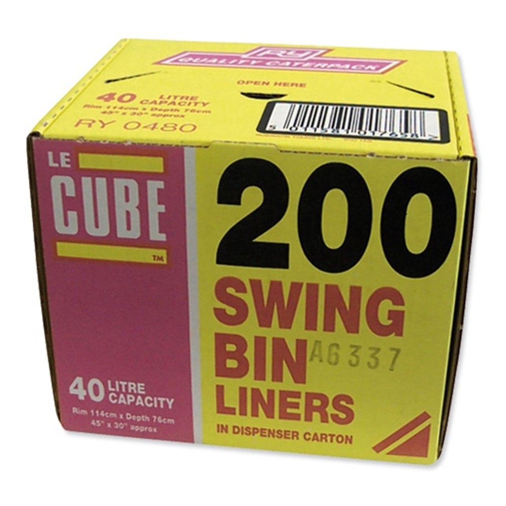 RY Cube Of Swing Bin Liners [White] - 200x40L liners
