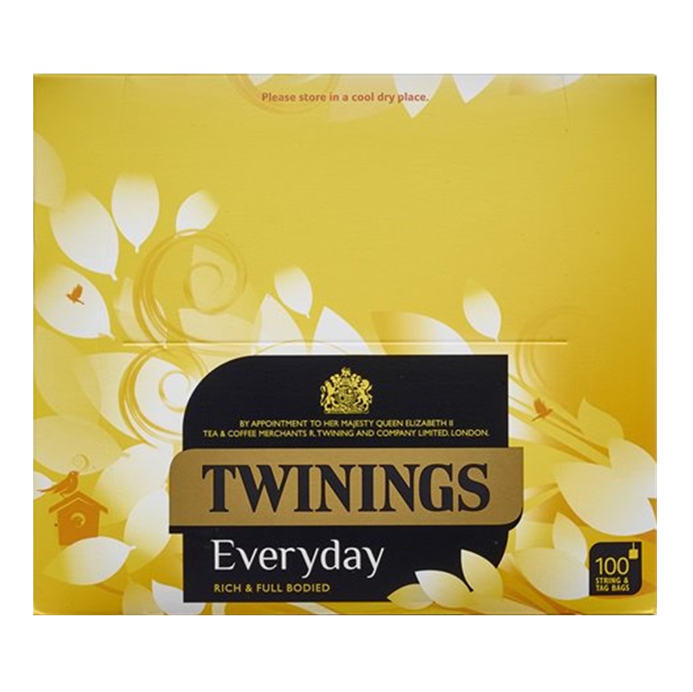 Twinings Everyday Tea Bags - 100 tea bags with string & tag