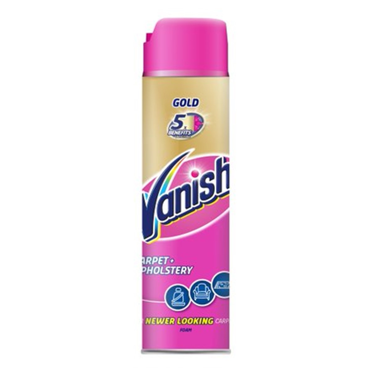 Vanish Gold Carpet Care & Upholstery Foam 600ml aerosol Go Jumbo
