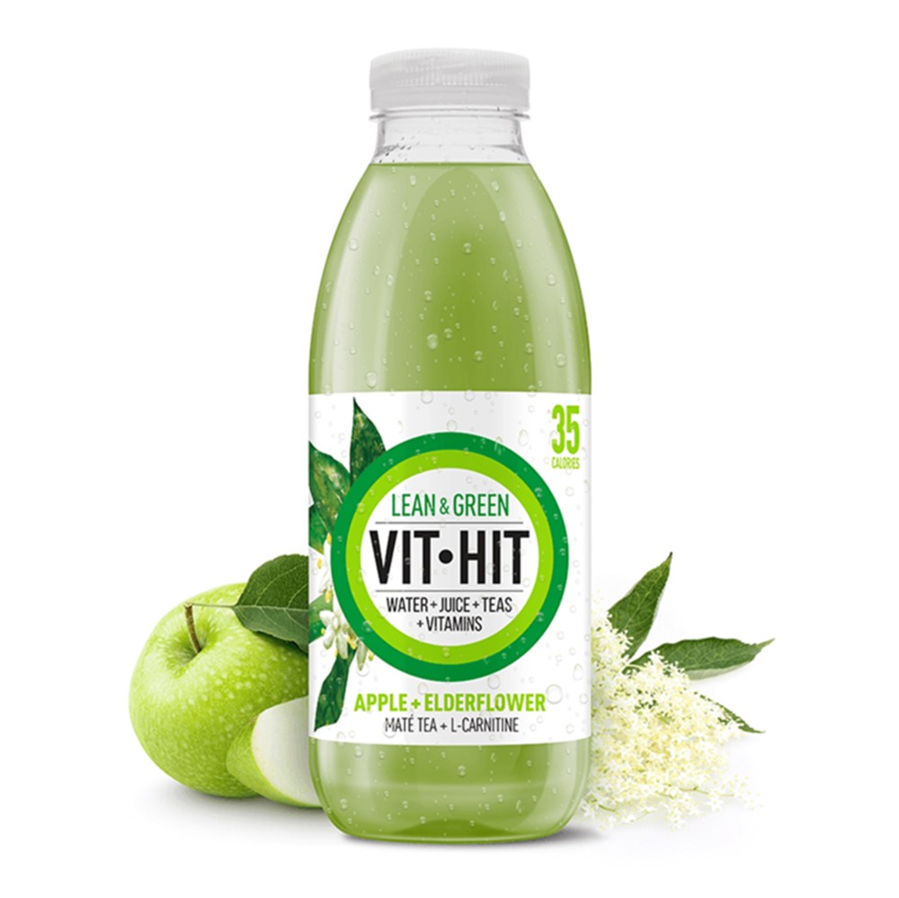 Vit Hit Lean & Green [Apple & Elderflower] - 12x500ml plastic bottles