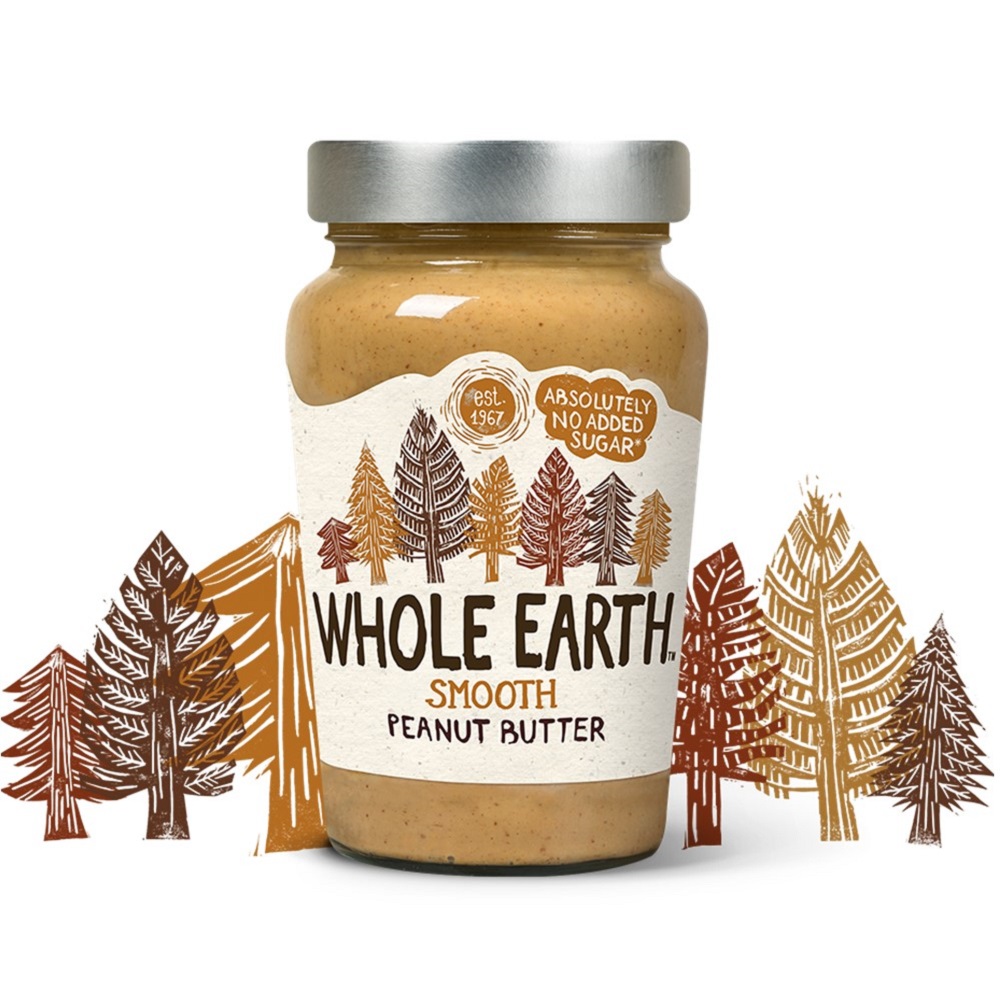 Whole Earth Peanut Butter SMOOTH - 340g glass jar