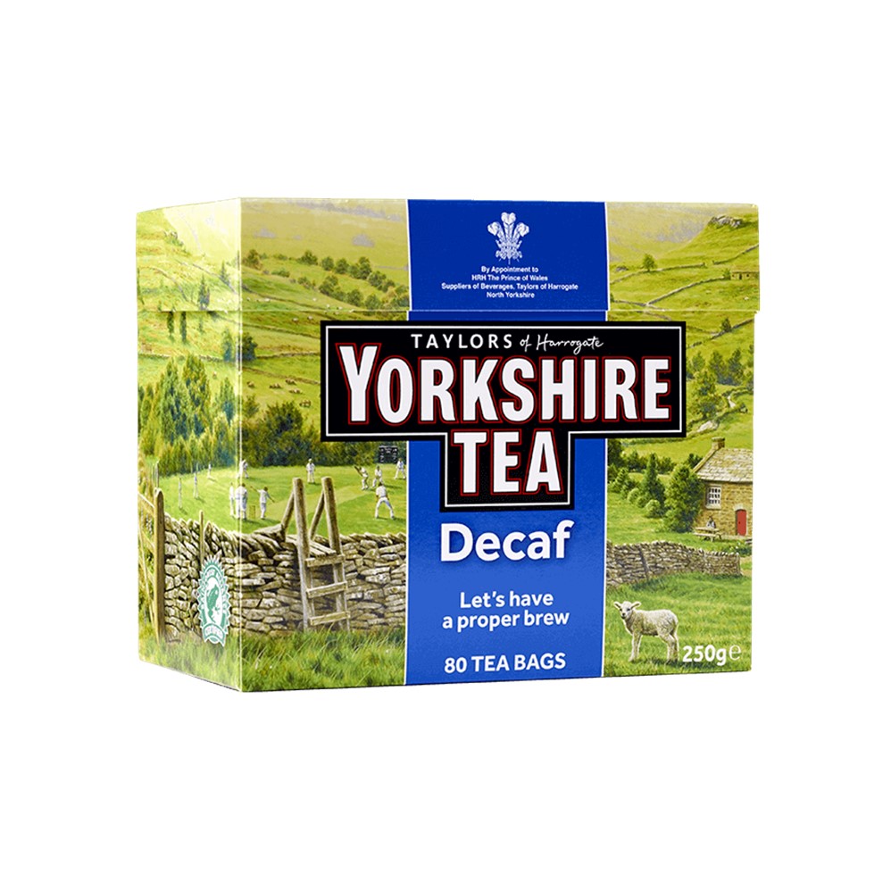 Yorkshire DECAFFEINATED Tea - 80 tea bags [RFA]